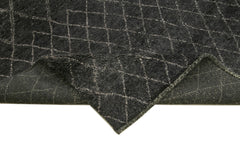 Purpleocco Black Geometric Wool Cotton Handmade Rug 9'1'' x 12'4''