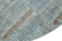 Kirk Yama Blue Patchwork Cotton Wool Handmade Area Rug 6'6'' x 6'6''