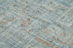 Kirk Yama Blue Patchwork Cotton Wool Handmade Area Rug 6'6'' x 6'6''