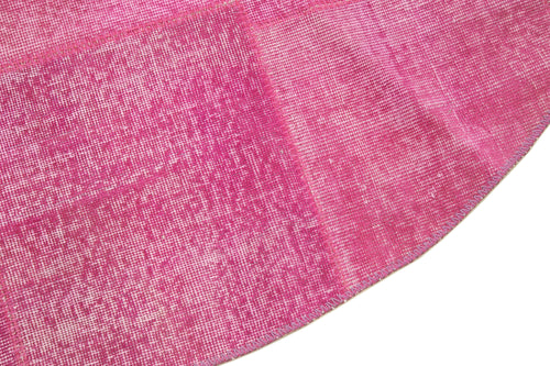Kirk Yama Pink Patchwork Cotton Wool Handmade Area Rug 6'9'' x 6'9''