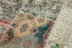 Kirk Yama Beige Patchwork Cotton Wool Handmade Area Rug 5'11'' x 5'11''