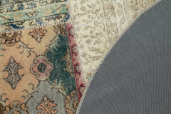 Kirk Yama Beige Patchwork Cotton Wool Handmade Area Rug 5'11'' x 5'11''