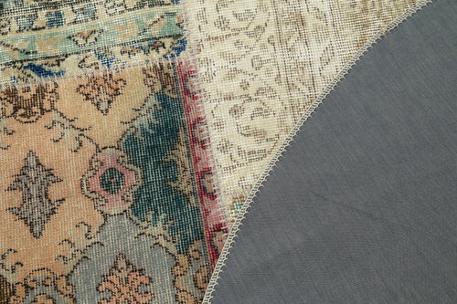 Kirk Yama Beige Patchwork Cotton Wool Handmade Area Rug 5'11'' x 5'11''