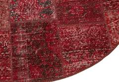 Handmade Area Rug - Kirk Yama Red Patchwork Cotton Wool 4'11''x4'11'' by Agacan