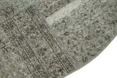 Handmade Area Rug | Kirk Yama Grey Patchwork Cotton Wool 5x5 Foot Rug