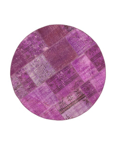 Kirk Yama Purple Patchwork Cotton Wool Handmade Area Rug 5'0'' x 5'0''