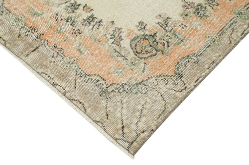 Overdyed Vintage Beige Vintage Cotton Wool Handmade Area Rug 3'8'' x 6'8''