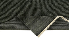 Purpleocco Grey Geometric Wool Cotton Handmade Rug 5'7'' x 8'1''