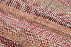 Purpleocco Brown Geometric Wool Cotton Handmade Rug 6'0'' x 9'0''