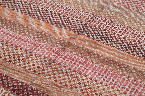 Purpleocco Brown Geometric Wool Cotton Handmade Rug 6'0'' x 9'0''