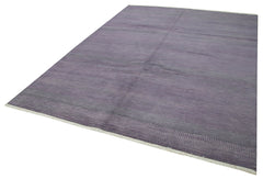 Purpleocco Purple Geometric Wool Cotton Handmade Rug 8'0'' x 10'5''