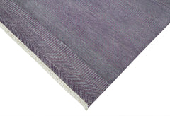 Purpleocco Purple Geometric Wool Cotton Handmade Rug 8'0'' x 10'5''