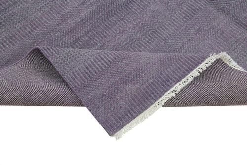 Purpleocco Purple Geometric Wool Cotton Handmade Rug 8'0'' x 10'5''