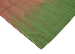 Degrade Kilim Pink Striped Cotton Wool Handmade Area Rug 5'10'' x 8'8''