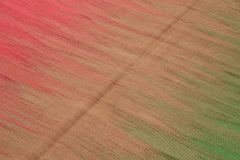 Degrade Kilim Pink Striped Cotton Wool Handmade Area Rug 5'10'' x 8'8''