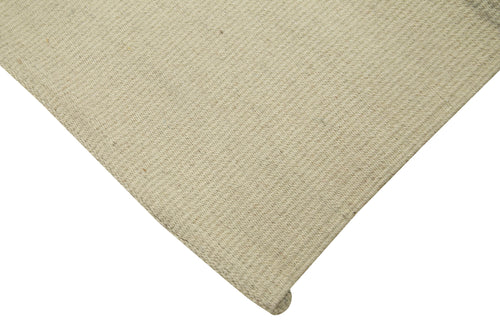 Degrade Kilim White Striped Cotton Wool Handmade Area Rug 6'0'' x 9'2''