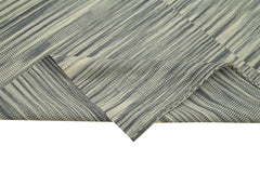 Degrade Kilim Beige Striped Cotton Wool Handmade Area Rug 6'8'' x 10'5''