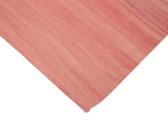 Degrade Kilim Pink Striped Cotton Wool Handmade Area Rug 6'0'' x 9'3''