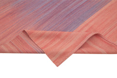 Degrade Kilim Pink Striped Cotton Wool Handmade Area Rug 6'0'' x 9'3''