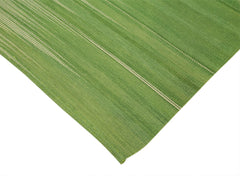 Degrade Kilim Beige Striped Cotton Wool Handmade Area Rug 5'9'' x 8'5''