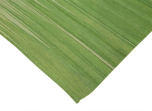 Degrade Kilim Beige Striped Cotton Wool Handmade Area Rug 5'9'' x 8'5''