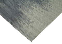 Degrade Kilim Grey Striped Cotton Wool Handmade Area Rug 6'9'' x 8'0''