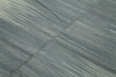 Degrade Kilim Grey Striped Cotton Wool Handmade Area Rug 6'9'' x 8'0''