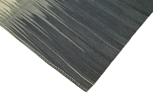 Degrade Kilim Beige Striped Cotton Wool Handmade Area Rug 5'9'' x 8'0''