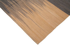 Degrade Kilim White Striped Cotton Wool Handmade Area Rug 9'8'' x 12'4''