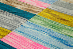 Degrade Kilim White Striped Cotton Wool Handmade Area Rug 9'8'' x 12'10''