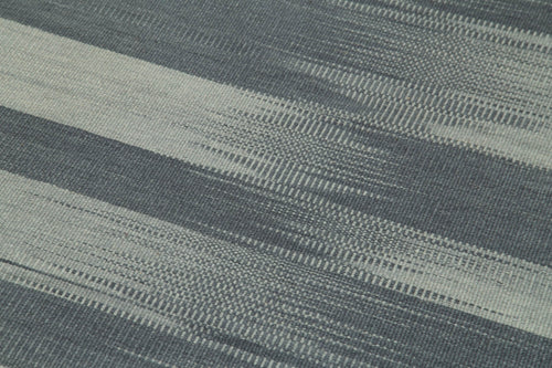 Degrade Kilim Grey Striped Cotton Wool Handmade Area Rug 3'4'' x 9'10''