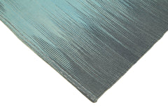 Degrade Kilim Grey Striped Cotton Wool Handmade Area Rug 3'5'' x 13'6''