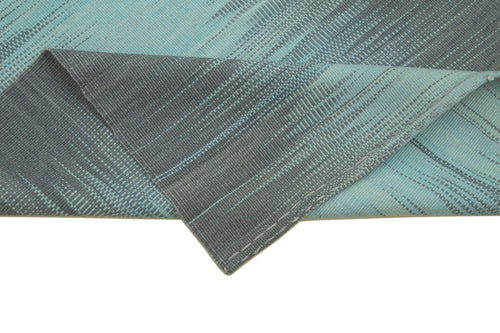 Degrade Kilim Grey Striped Cotton Wool Handmade Area Rug 3'5'' x 13'6''