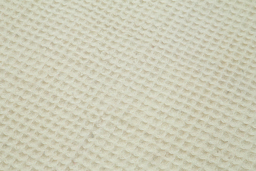 Handmade Area Rug - Beige Geometric Cotton Wool Rug, Durable Floor Covering 3'7''x6'3''