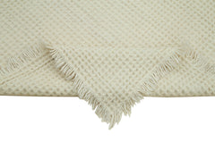 Handmade Area Rug - Beige Geometric Cotton Wool Rug, Durable Floor Covering 3'7''x6'3''