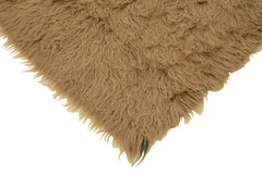 Tulu Brown Shaggy Cotton Wool Handmade Area Rug 2'7'' x 9'10''