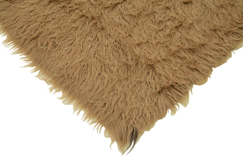 Tulu Brown Shaggy Cotton Wool Handmade Area Rug 2'7'' x 9'10''