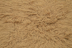Tulu Brown Shaggy Cotton Wool Handmade Area Rug 2'7'' x 9'10''
