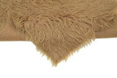 Tulu Brown Shaggy Cotton Wool Handmade Area Rug 2'7'' x 9'10''