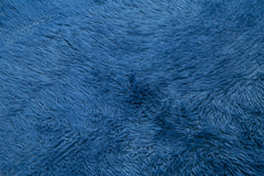 Tulu Blue Shaggy Cotton Wool Handmade Area Rug 4'9'' x 4'11''