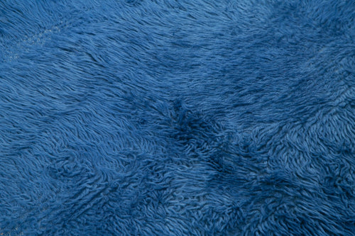 Tulu Blue Shaggy Cotton Wool Handmade Area Rug 4'9'' x 4'11''