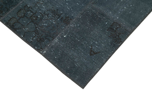 Kirk Yama Anthracite Patchwork Cotton Wool Handmade Area Rug 2'10'' x 7'1''