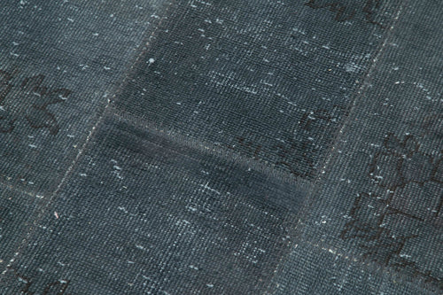 Kirk Yama Anthracite Patchwork Cotton Wool Handmade Area Rug 2'10'' x 7'1''