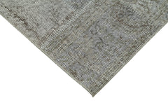 Handmade Area Rug - Grey Patchwork Cotton Wool Durable Soft Turkish Vintage Carpet 2'9''x7'5''