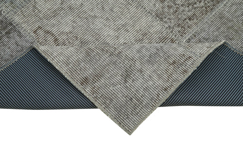 Handmade Area Rug - Grey Patchwork Cotton Wool Durable Soft Turkish Vintage Carpet 2'9''x7'5''