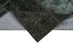 Kirk Yama Black Patchwork Cotton Wool Handmade Area Rug 2'10'' x 8'10''