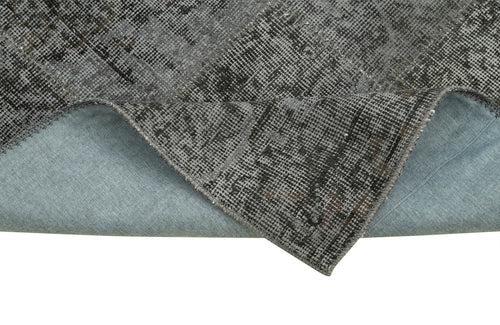 Handmade Area Rug - Kirk Yama Grey Patchwork Cotton Wool Carpet 2'9''x10'