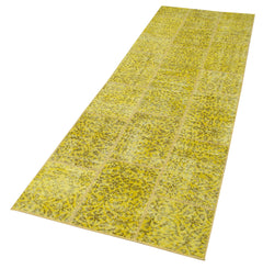 Kirk Yama Yellow Patchwork Cotton Wool Handmade Area Rug 2'10'' x 9'0''
