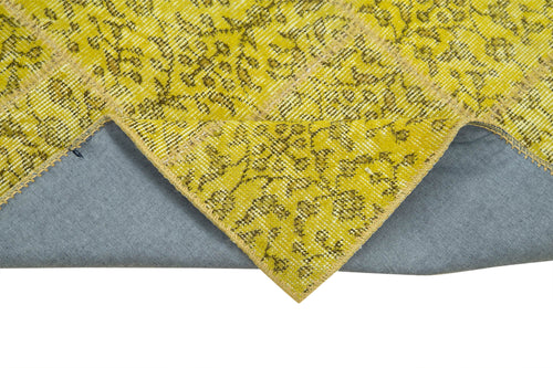 Kirk Yama Yellow Patchwork Cotton Wool Handmade Area Rug 2'10'' x 9'0''