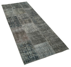 Kirk Yama Grey Patchwork Cotton Wool Handmade Area Rug 2'10'' x 7'5''